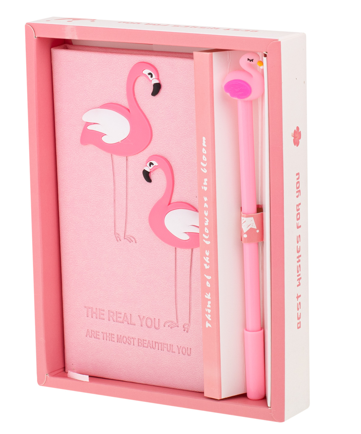 KX742459912.jpg Set Cadou pentru Copii, Caiet cu Flamingo finisat cu piele ecologica + Pix cu Flamingo - imagine 1