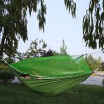 Hamac de Camping Dublu (2 persoane), 200 x 100 cm + Plasa de tantari, culoare Verde - imagine 2