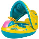 Ponton, Saltea de apa, gonflabila pentru copii cu acoperis, dimensiune 65 x 73 cm - imagine 6