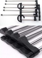 Umeras pliabil pentru 5 perechi de pantaloni, suport metalic cromat - imagine 6
