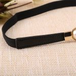 Curea rochie neagra, subtire cu perle, lungime 65cm - imagine 2