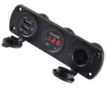 Priza suplimentara impermeabila pentru vehicule Off Road, ATV, SSV, tensiune 12V, 2 x USB si Voltmetru - imagine 2
