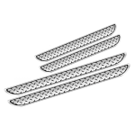 Set 4 bucati protectie praguri universale culoare crom si negru diamond - imagine 2