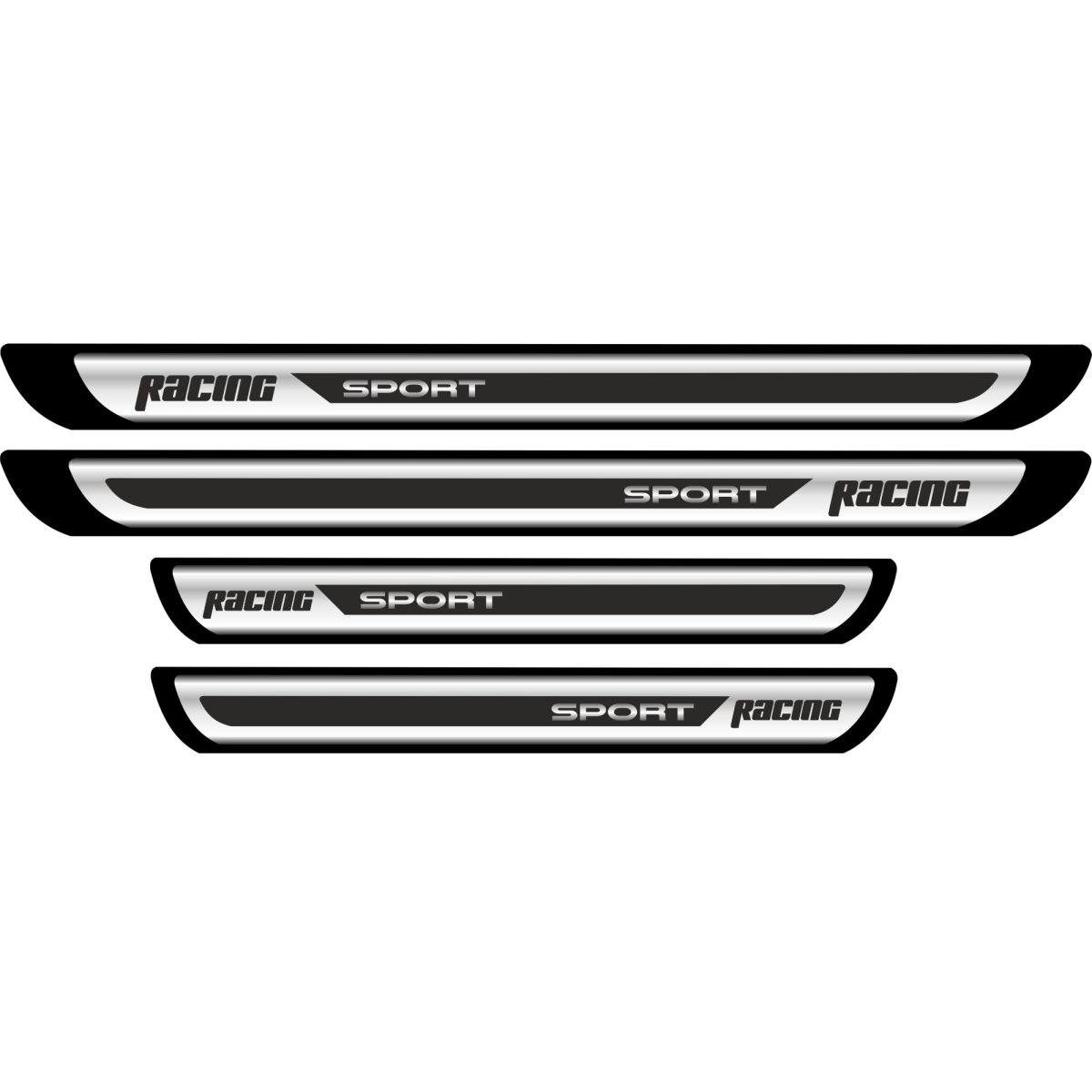 Set 4 bucati Protectii Praguri din autocolant Crom - Racing Sport - imagine 2