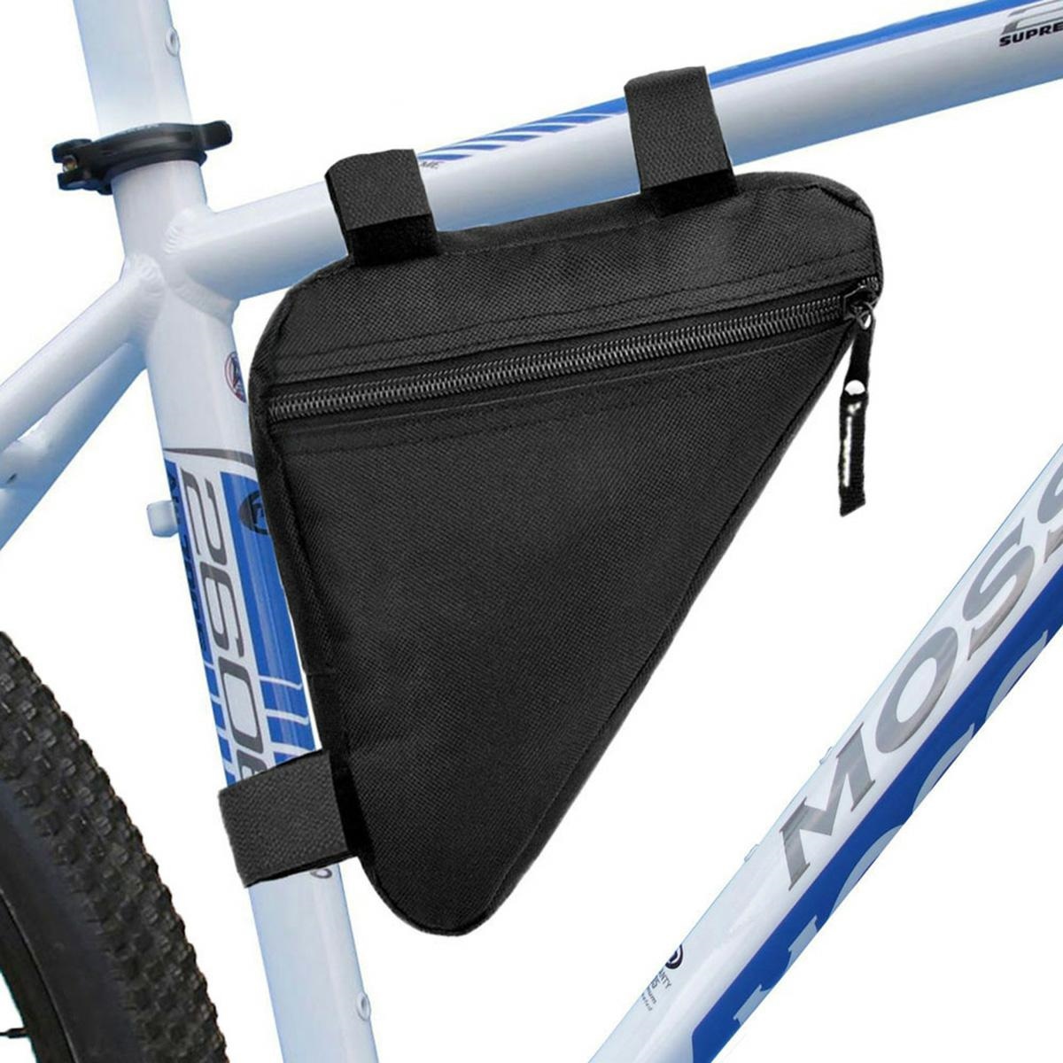 RW7A_rw7a_14.jpg Geanta triunghiulara pentru cadru bicicleta, 25 x 19 x 18 cm, culoare neagra - imagine 1