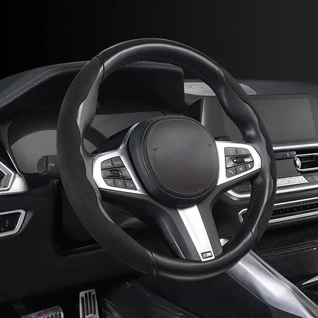 S1e6a88a4cf874e6eb5e4e8ffeb693264d_640x640.jpg Set 2 ornamente volan finisaj ALCANTARA NEGRU, dimensiune universala - imagine 1