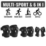 Set pentru copii, 6 x protectii pentru genunchi, coate si incheieturi (bicicleta, role, skateboard, patine) - imagine 6