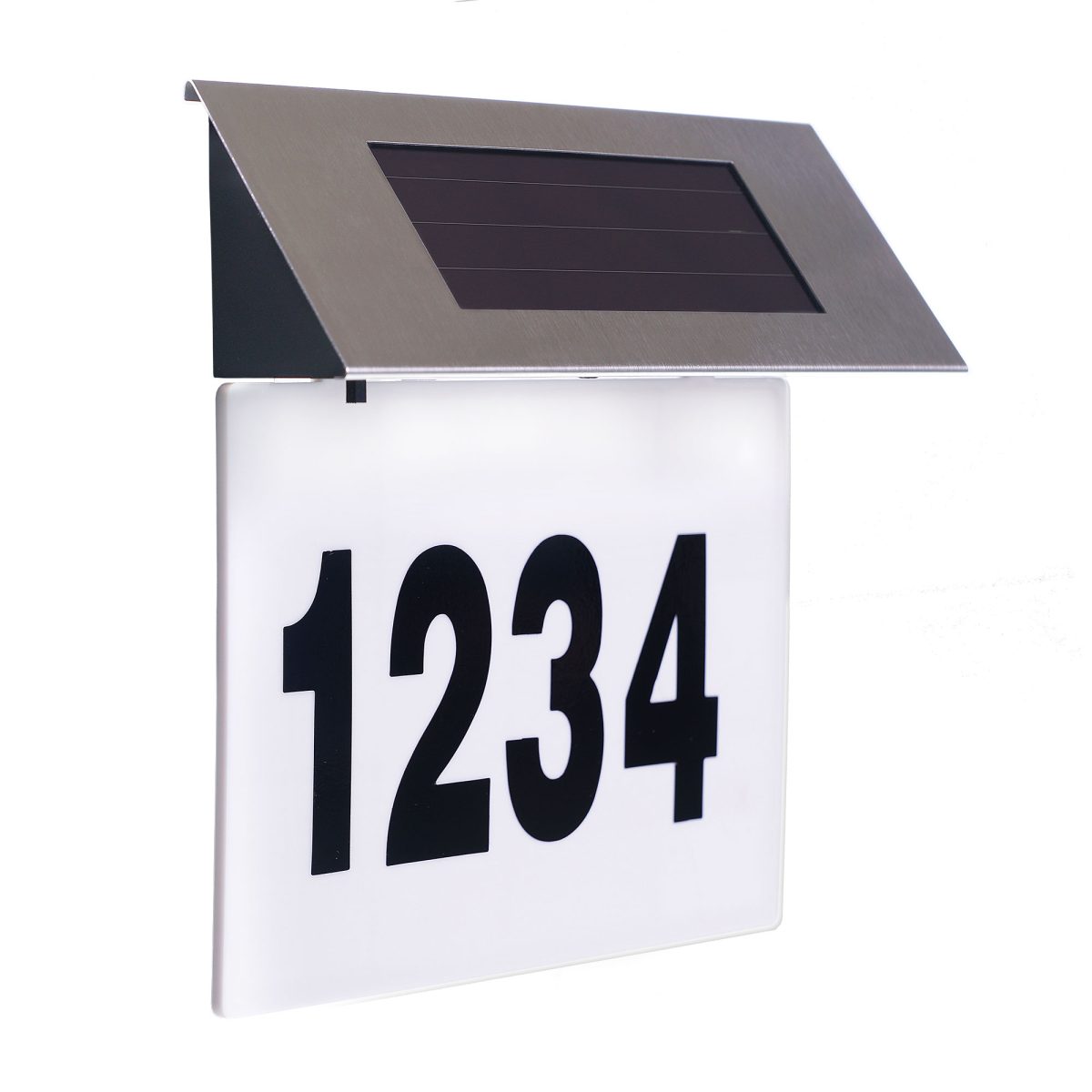 Placa numar casa iluminata LED, incarcare solara, carcasa din INOX - imagine 2