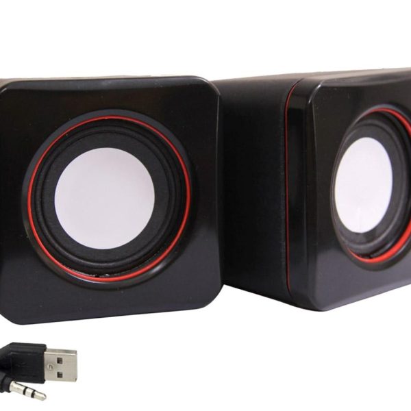 Boxe Stereo 2.0 cu conectare USB & Jack, putere 2 x 3W, culoare neagra