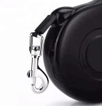 Lesa Retractabila Automata cu carabina pentru caini, lungime sfoara 5m, culoare Neagra - imagine 5