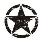 Sticker autoadeziv pentru vehicule Off Road, model "Rusted Army Star", dimensiune 50 x 50 cm, culoare Neagra - imagine 2