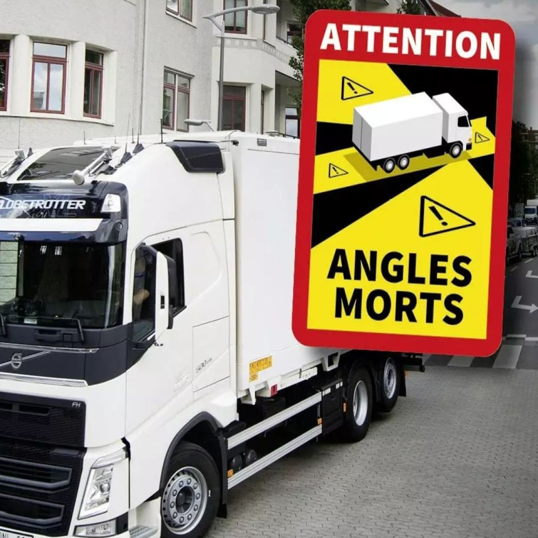 angles-morts1.jpg Set 10 buc. sticker autocolant "Unghi Mort", Eticheta Autocolanta "ANGLES MORTS" pentru camioane, dimensiune 17 x 25 cm - imagine 1