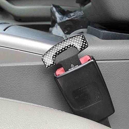 Acasa 16 autotrends 2 pcs carbon fiber car seat belt alarm beep led stopper safety buckle null insert clip automotive parts and accessories