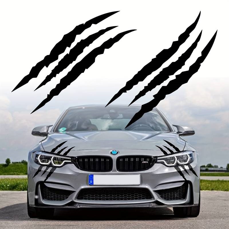 b83b6fc0-bd60-47c4-bc7f-27dc8ffc514f.jpg Set 2 stickere autoadezive Tuning, model "Monster Scratches", dimensiune 37 x 9 cm, culoare Negru - imagine 1