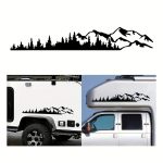 Set 2 stickere autoadezive pentru vehicule Off Road, model "Forest & Mountains", dimensiune 100 x 20 cm, culoare Neagra - imagine 3