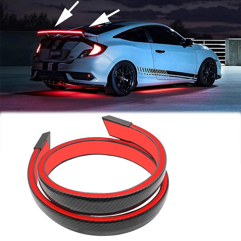 dbafdvd.jpg Eleron auto cu lampa stop frana suplimentara pentru autoturisme, 12V, 120cm, Carbon - imagine 1