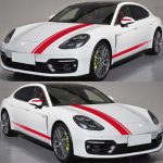 Set 5 stickere autoadezive Tuning, model "Racing Stripes V1", dimensiune 190 cm, culoare Rosie - imagine 2