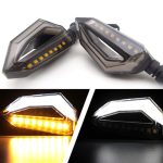 Set 2 lampi Semnalizare Moto cu LED, cu 2 functii, pozitie si semnalizare, 12V - imagine 5