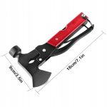 Unealta de supravietuire 17-in-1, model "Red Axe Multi-tool" pentru camping, calatorii, offroad, ATV, SSV, model AVX-WT-MT-PRO-5 - imagine 4