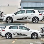 Set 2 stickere autoadezive pentru vehicule Off Road, model "Forest & Mountains", dimensiune 100 x 20 cm, culoare Neagra - imagine 4