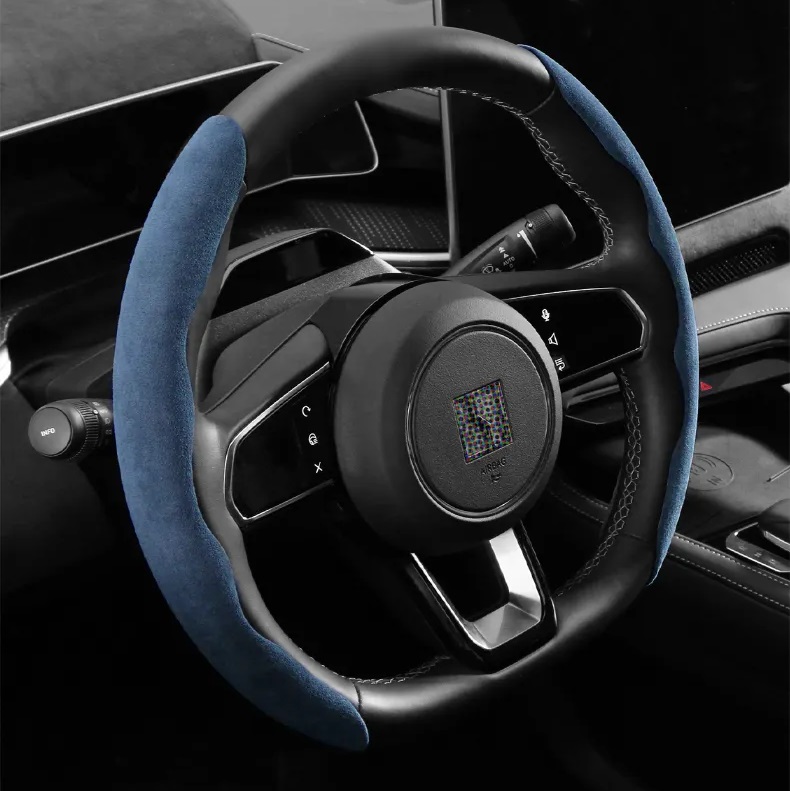 ewfeqrqefqer.jpg Set 2 ornamente volan finisaj ALCANTARA ALBASTRU, dimensiune universala - imagine 1