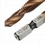 Set Profesional cu 6 piese, gaurire + filet, M3 - M10, extra duritate (Cobalt) - imagine 2