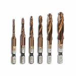 Set Profesional cu 6 piese, gaurire + filet, M3 - M10, extra duritate (Cobalt) - imagine 3