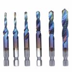 Set Profesional cu 6 piese, gaurire + filet, M3 - M10, duritate inalta (Albastru) - imagine 2