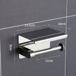 Suport metalic pentru hartie igienica cu raft pentru telefon, finisaj Crom - imagine 5