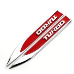 Set 2 embleme auto metalice TURBO, reliefate 3D, dimensiune 14.6 x 1,8 cm - imagine 2