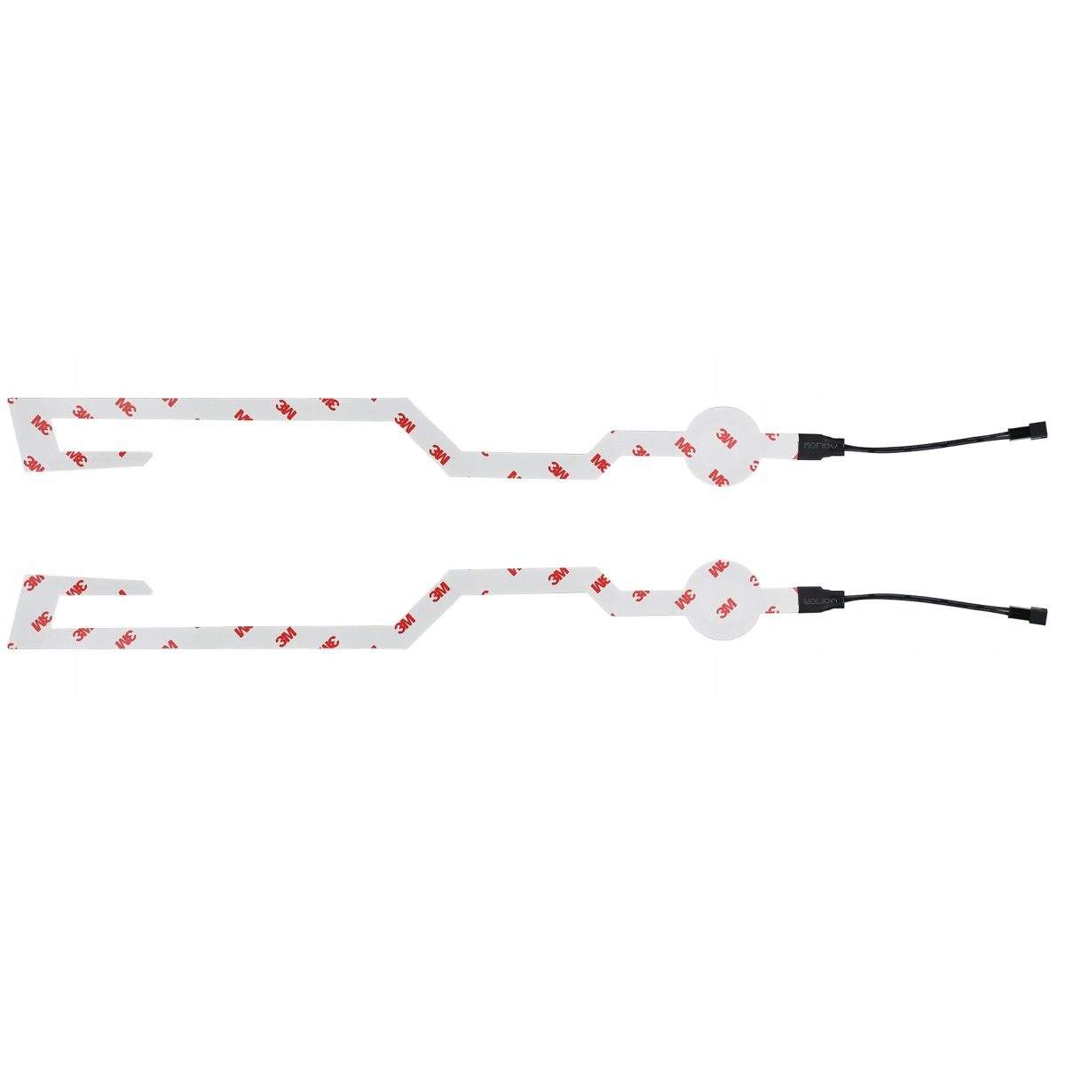 Set 2 benzi LED pentru iluminare casca moto, culoare alba, telecomanda cu fir, alimentare baterii - imagine 3