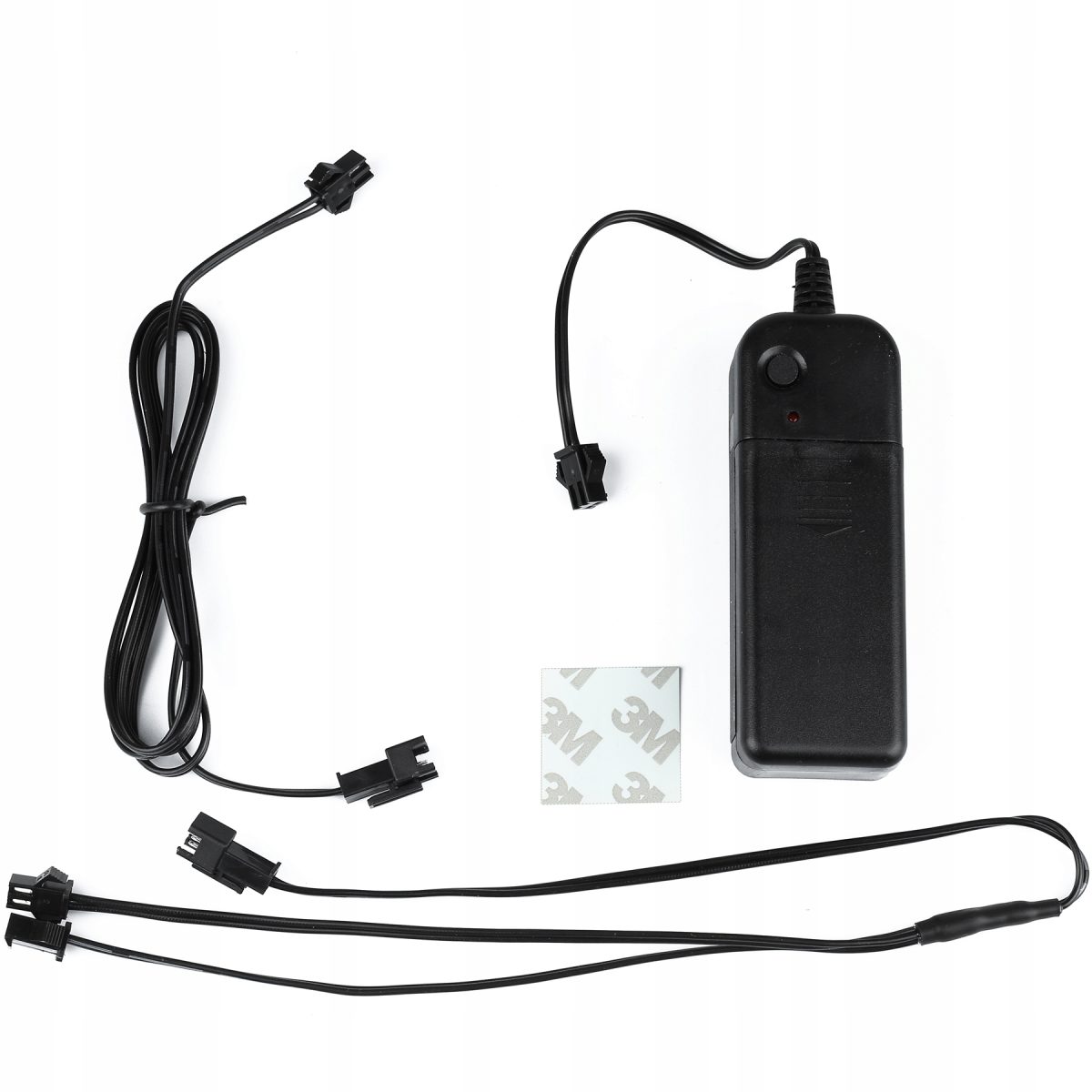 Set 2 benzi LED pentru iluminare casca moto, culoare alba, telecomanda cu fir, alimentare baterii - imagine 4