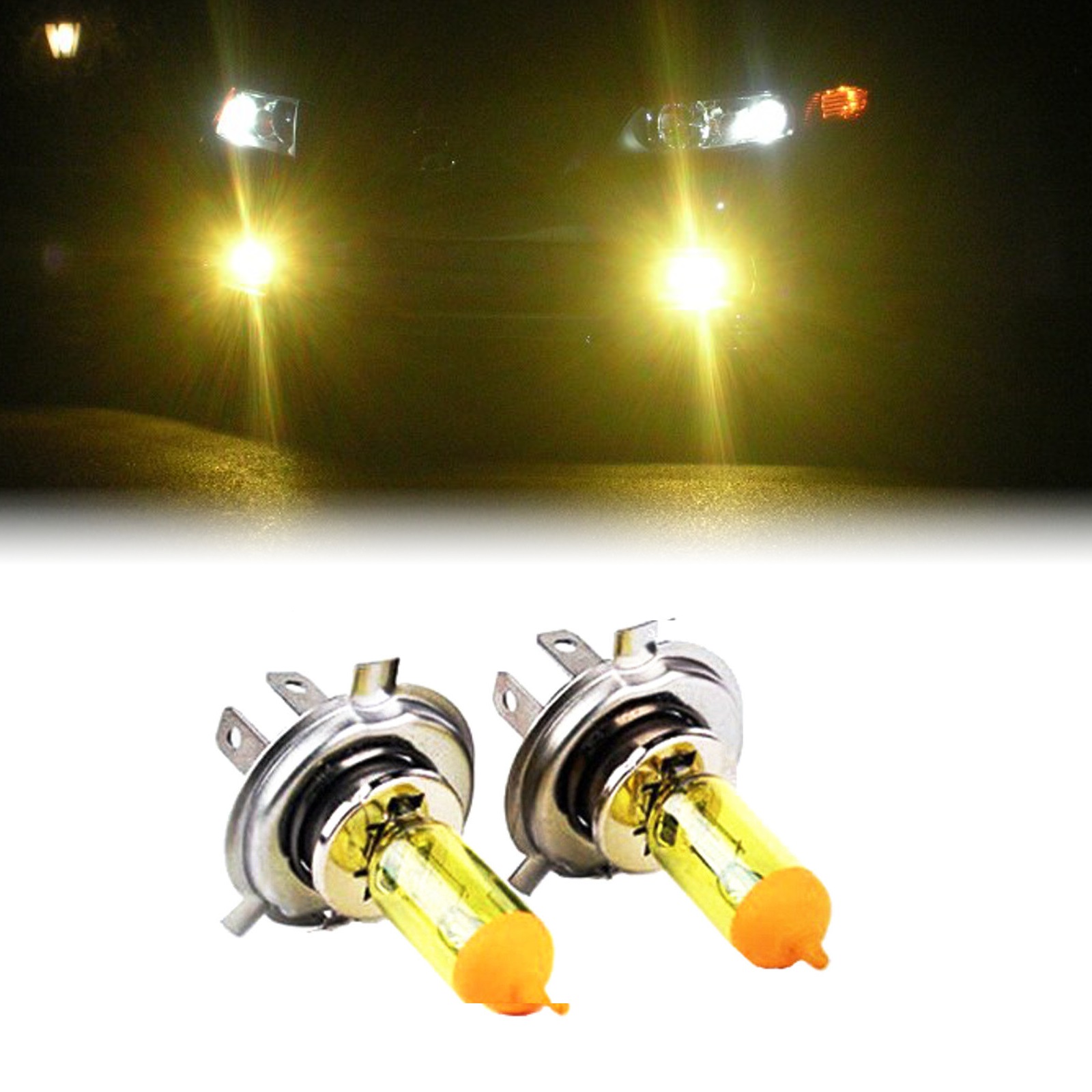h4jbssadc.jpg Set 2 becuri H4 (P43) pentru proiectoare de ceata, culoare galbena, 12V, 55W - imagine 1