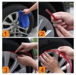 Inele de protectie si decor jante, adezive, din plastic flexibil - VIOLET - imagine 3