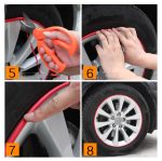 Inele de protectie si decor jante, adezive, din plastic flexibil - NEGRU - imagine 4