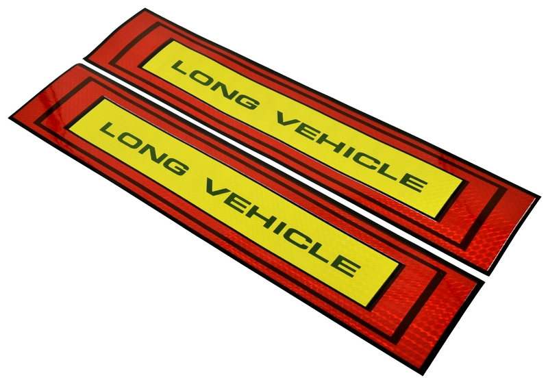 lang_vehicle.jpg Set sticker reflectorizant pentru camion " LONG VEHICLE " 50 x 10cm - imagine 1