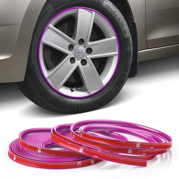 Inele de protectie si decor jante, adezive, din plastic flexibil - VIOLET