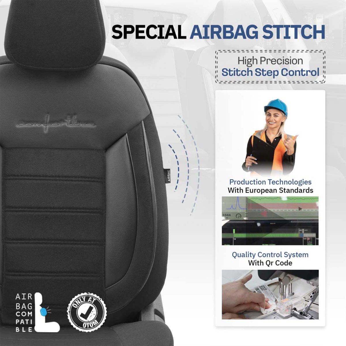 Set huse scaun auto PREMIUM, Universale, nefractionate, OTOM COMFORTLINE 209 - imagine 5