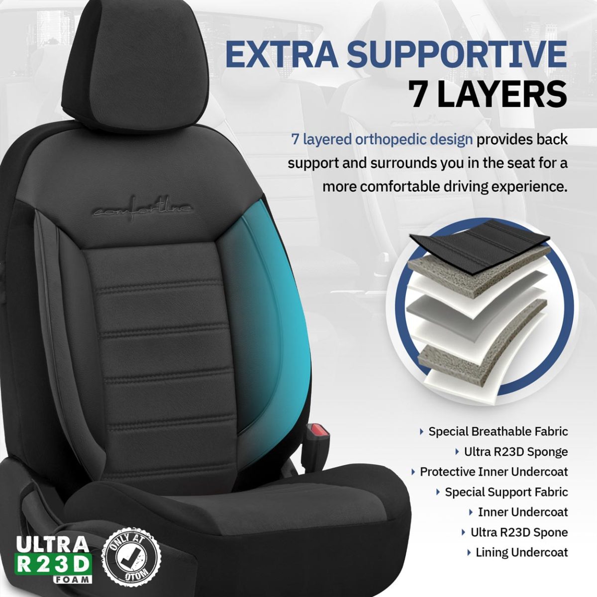 Set huse scaun auto PREMIUM, Universale, nefractionate, OTOM COMFORTLINE 209 - imagine 6