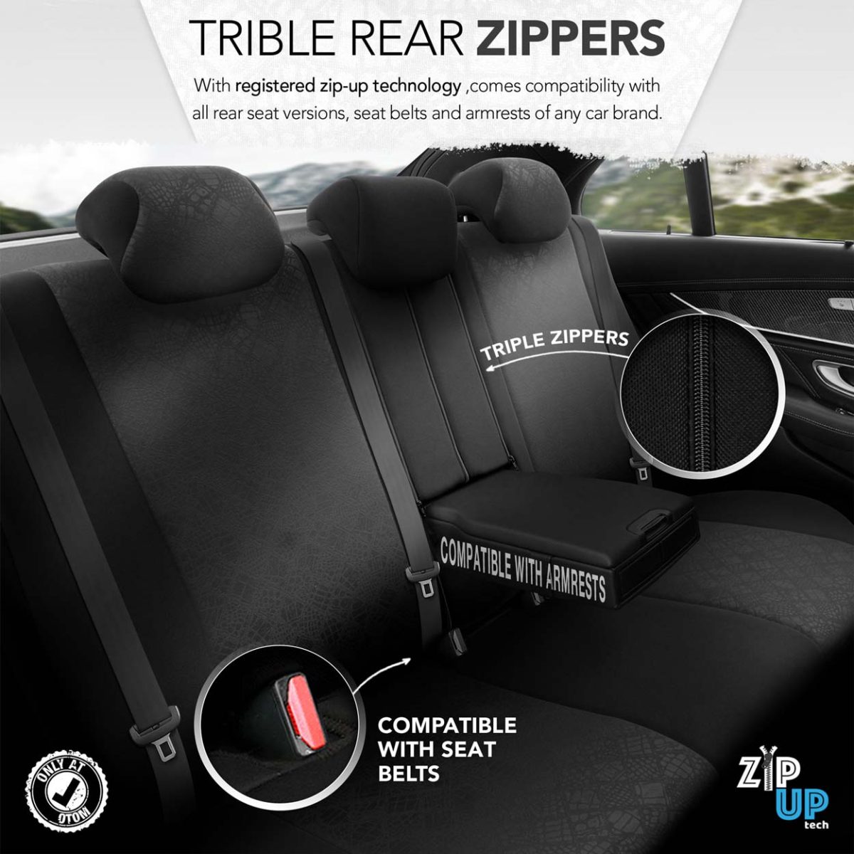 Set huse scaun auto PREMIUM, Universale, nefractionate, OTOM RUBY DESIGN 1201 - imagine 10