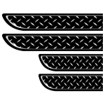 Set 4 bucati protectie praguri universale culoare neagra si crom diamond - imagine 3