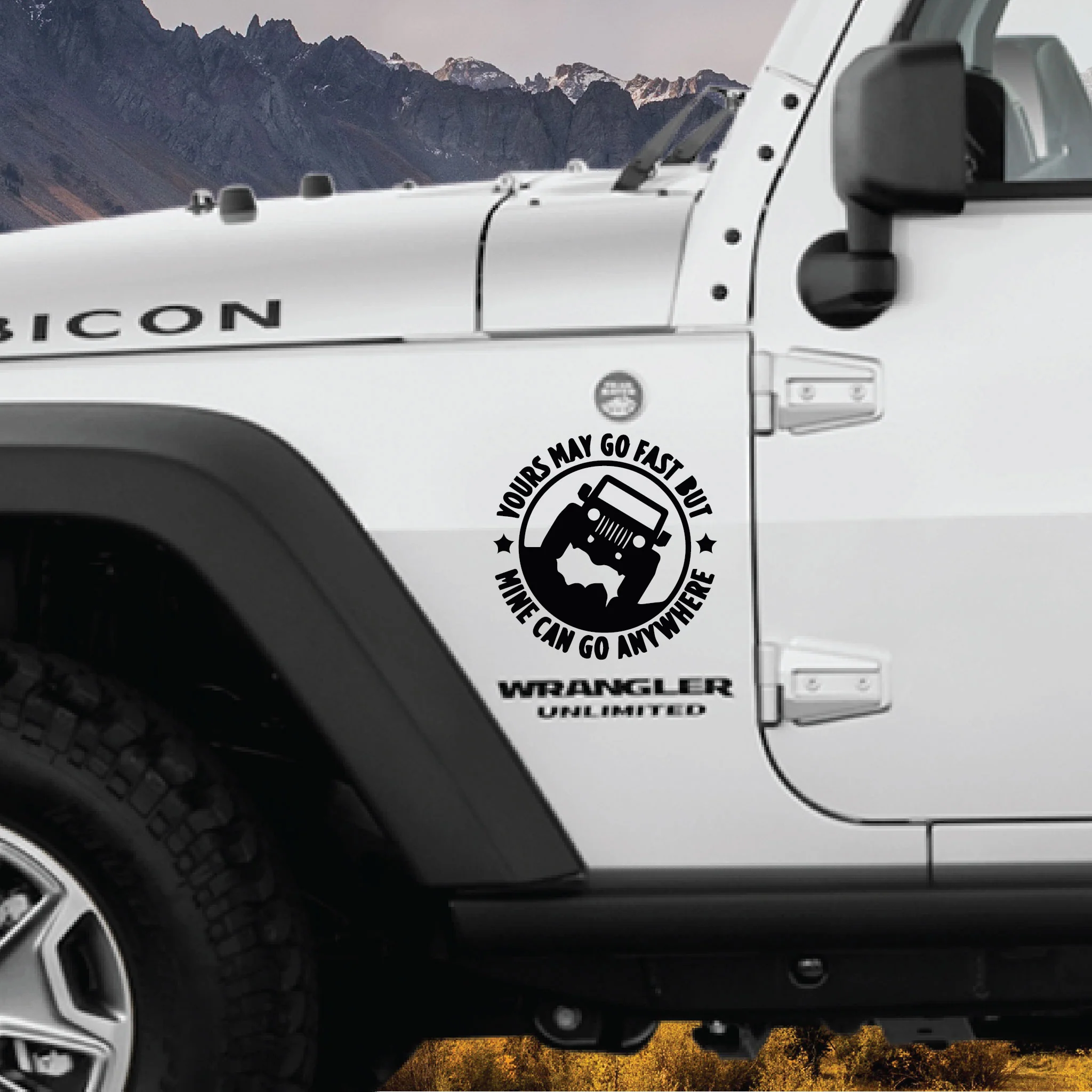 rg5he6hsrts.png Sticker autoadeziv pentru vehicule Off Road, model "You Can Go Fast", dimensiune 30 x 30 cm, culoare Neagra - imagine 1