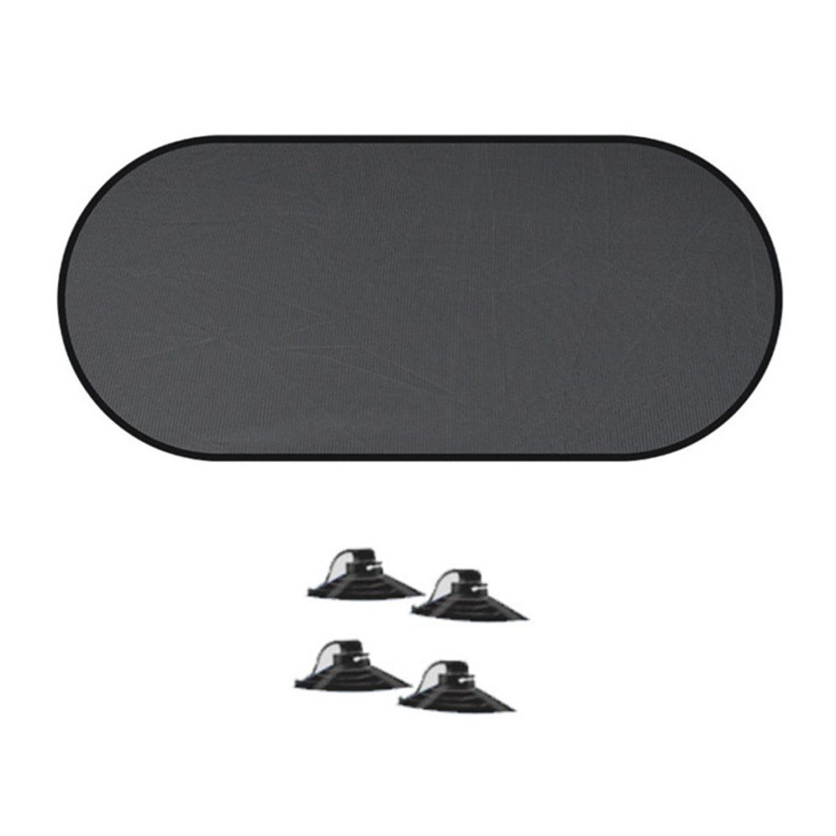 Parasolar Luneta Auto, 100 x 50 cm, culoare Neagra, prindere cu ventuze - imagine 4