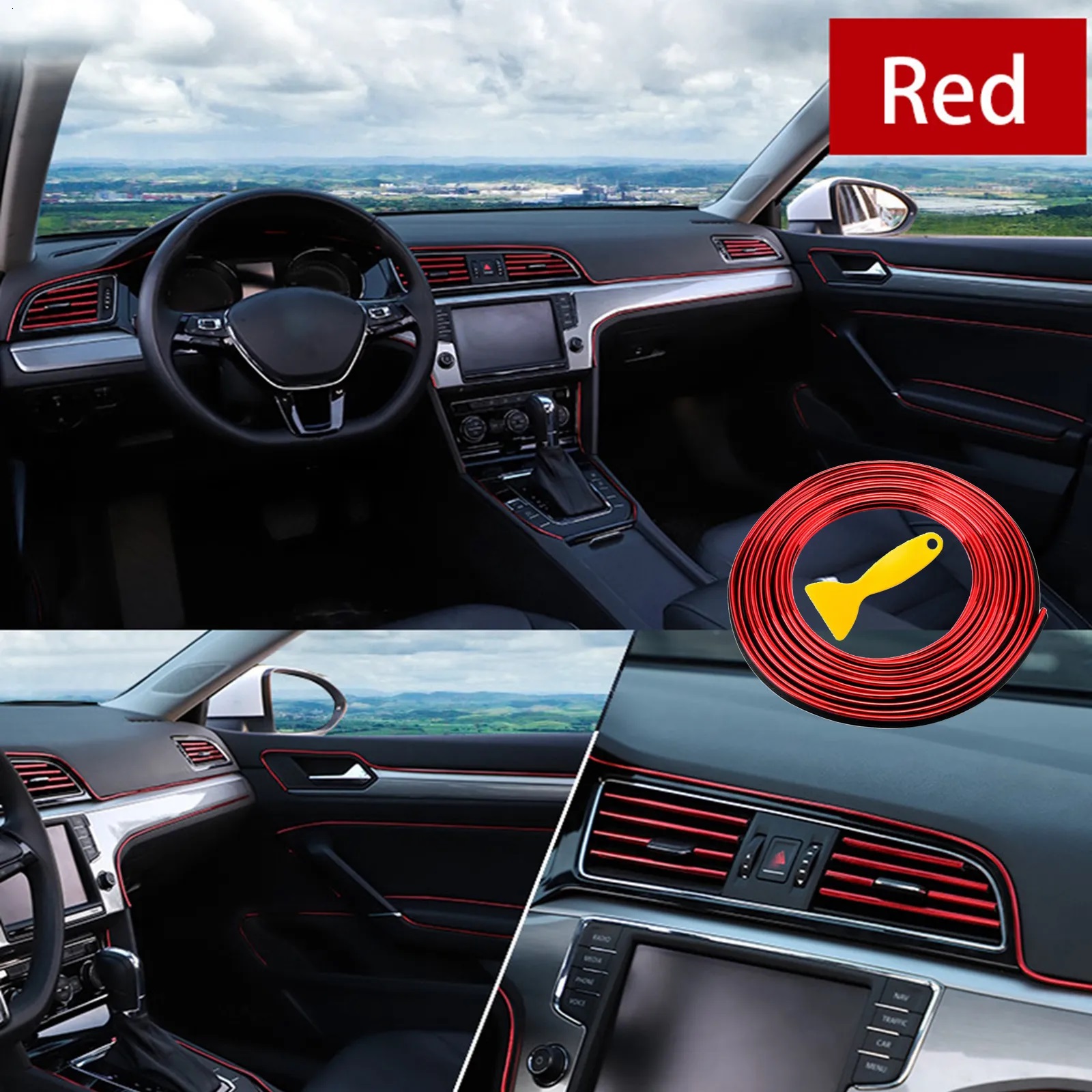 tjnyth.jpg Banda decor interior crom TUNING, 5m, ROSU - imagine 1