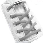 Sireturi elastice SMART pentru incaltaminte cu clema metalica, culoare gri - imagine 3