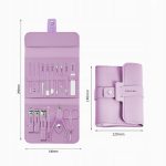 Set Manichiura si Pedichiura 16-in-1 cu plic din piele ecologica, model "MANI-CUT PINK", culoare Roz - imagine 5