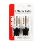 Set becuri auto cu LED CANBUS, 3030, 24SMD, compatibil T20, 7440, WY21W, Portocaliu, 12V / 24V, destinat competitiilor auto sau off-road - imagine 4