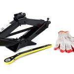 Cric Trapezoidal cu actionare manuala, capacitate ridicare 2000 kg, cu clichet si manusi de lucru