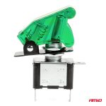 Comutator iluminat (intrerupator) cu protectie, destinatie auto, moto, ATV, SSV, Off-Road, model "TOP GUN", tensiune 12V - 24V, culoare Verde - imagine 3