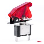 Comutator iluminat (intrerupator) cu protectie, destinatie auto, moto, ATV, SSV, Off-Road, model "TOP GUN", tensiune 12V - 24V, culoare Rosie - imagine 2